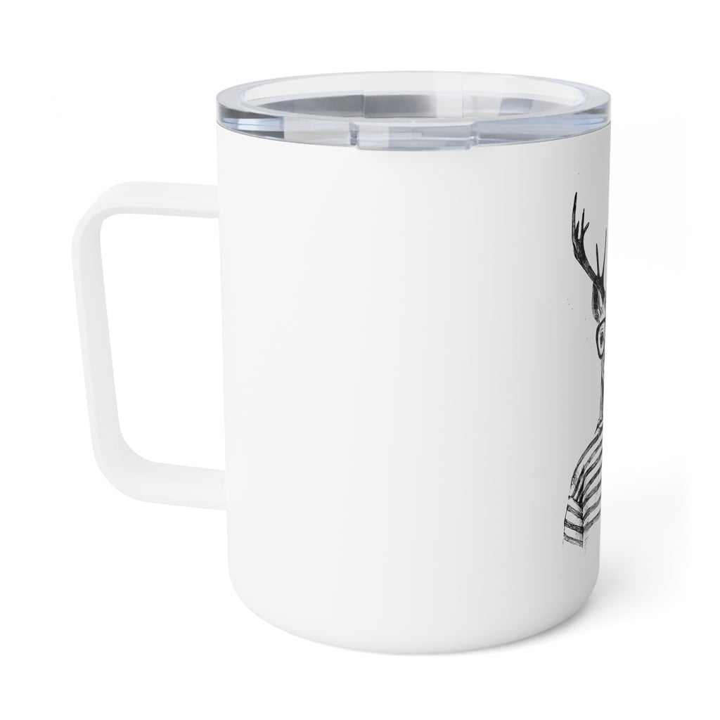 Deer Hipster 10oz Insulated Coffee Mug — Portable Travel Mug